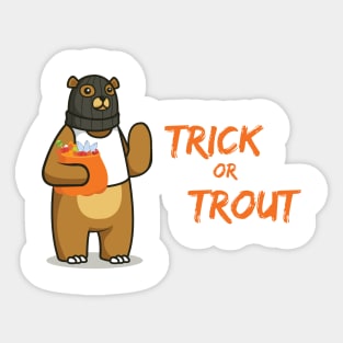 Halloween Bear Burglar Trick or Treat Pun Sticker